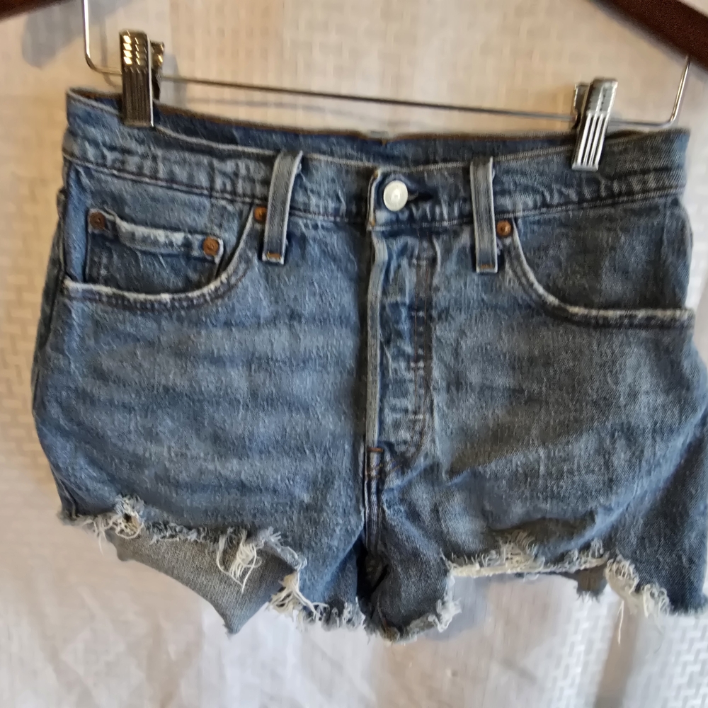 Levi's Distressed Blue Jean Shorts